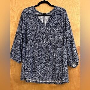 Lane Bryant Navy Floral Top 14/16